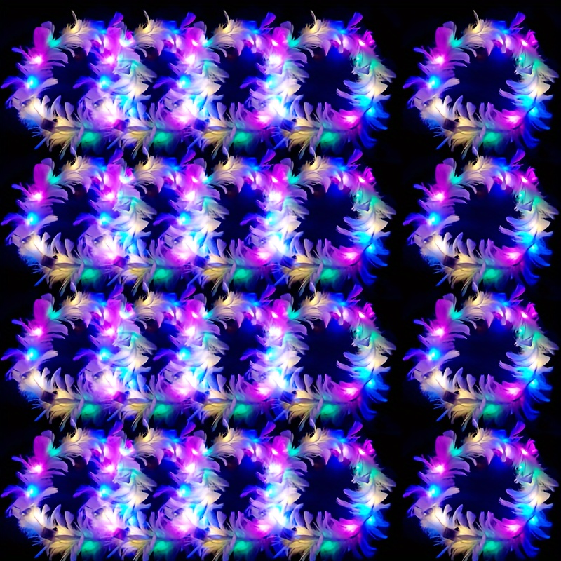 Glow In The Dark Party Glasses - Couronne de plumes à LED pour