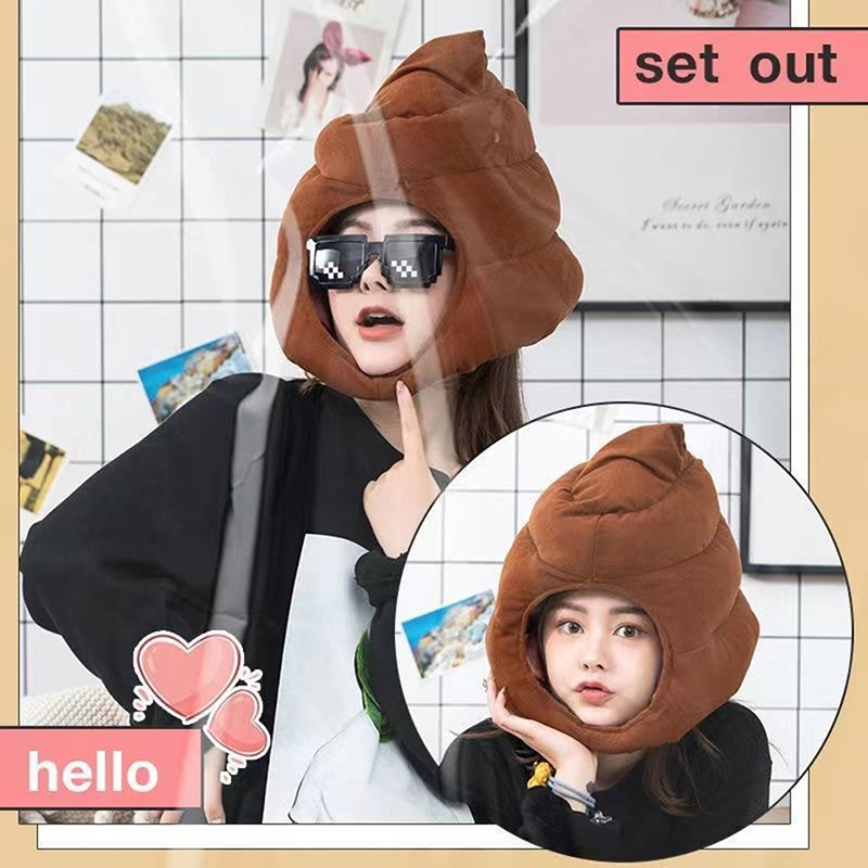 Fake Poop Gag Gift - Chapeau en peluche en forme de