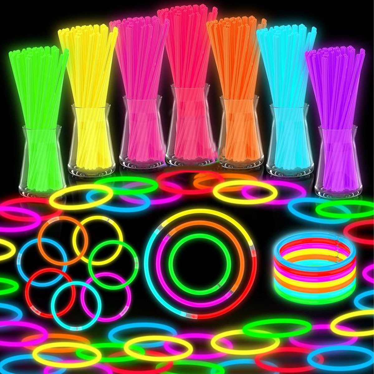 Glow In The Dark Party Glasses - Ensemble de 15/35 bâtonnets lumineux -