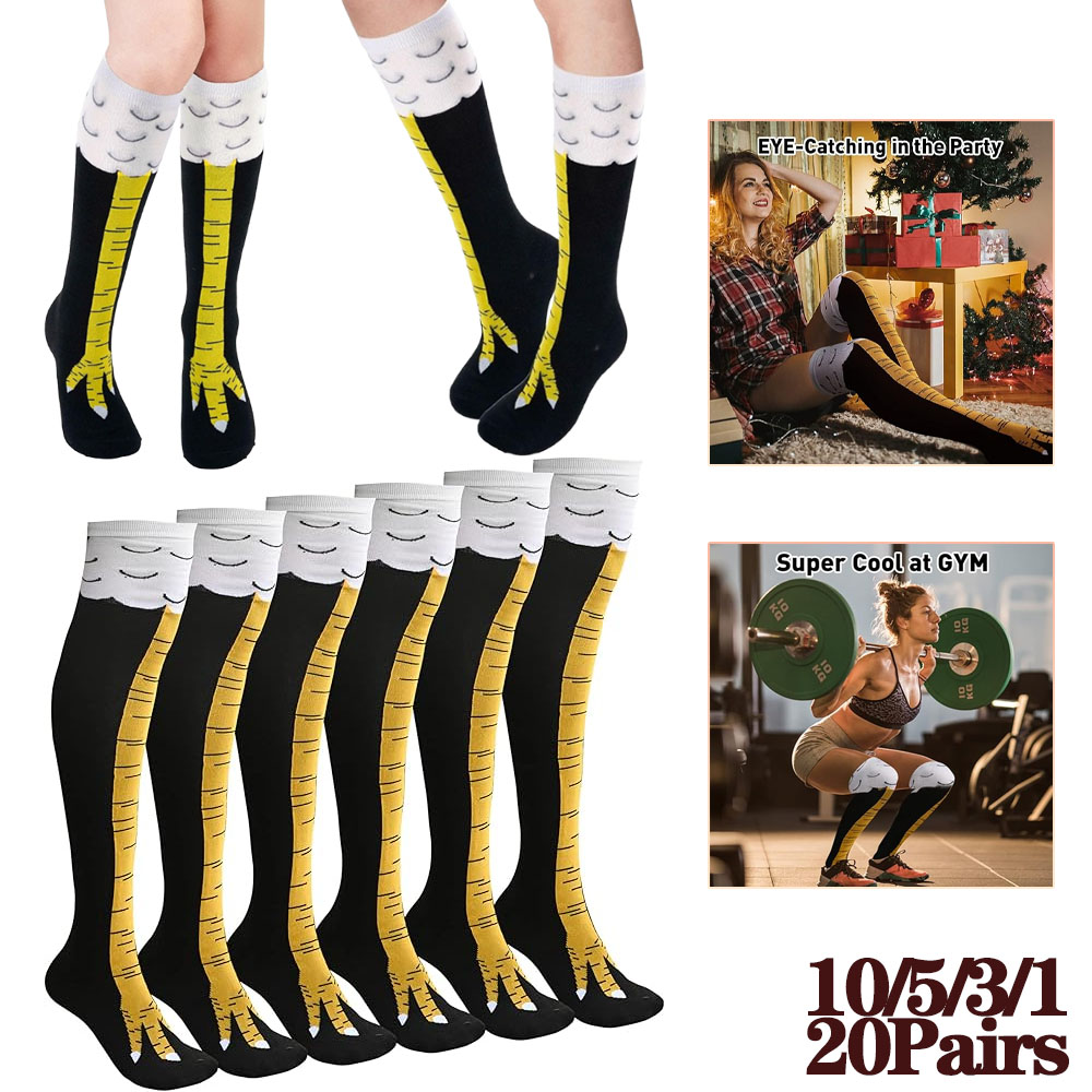 Chaussettes hautes à griffes d - Funny Chicken Leg Socks avis et prix