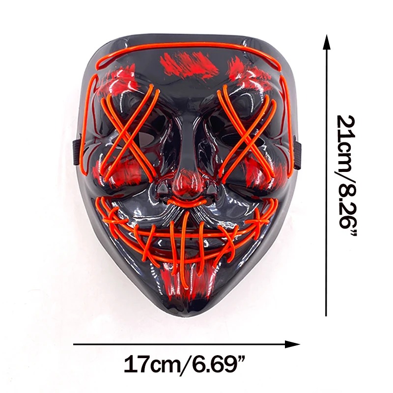 Masque LED néon sans fil multi - Led Purge Mask Halloween avis et prix